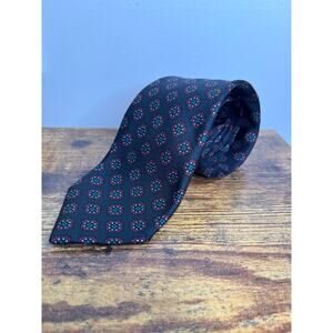 Robert Talbott Wine Red Turquoise Teal Blue Floral Geometric Old Money Silk Tie